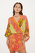 Boteh | Alvita Silk Robe Dress Melon Patchwork | Girls With Gems
