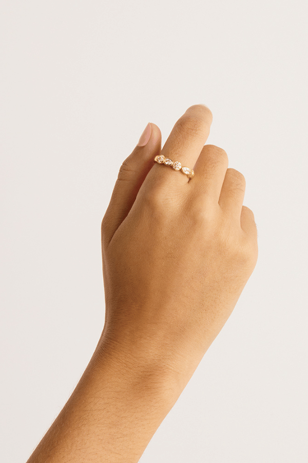 By Charlotte | 18k Gold Vermeil Magic of Eye Crystal Ring | Girls With Gems