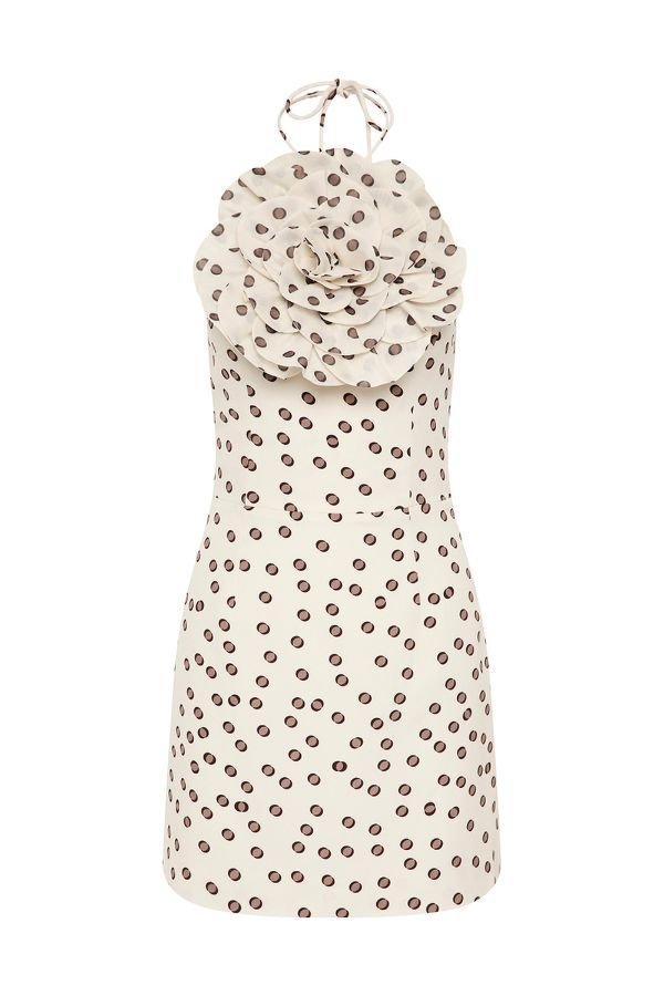 Candice Mini Dress Ivory Polka Dot