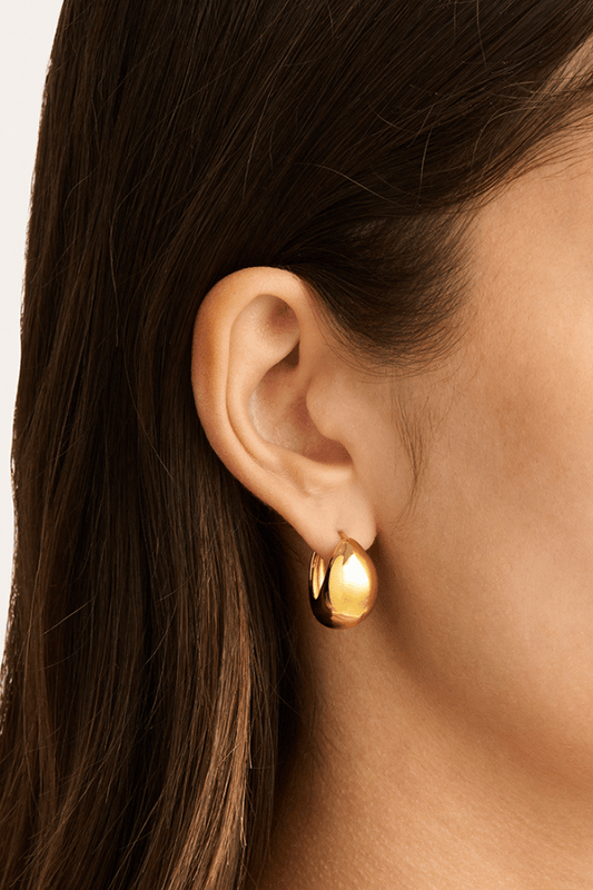 By Charlotte | 18k Gold Vermeil Sun Kissed Large Hoops | Girls With Gems