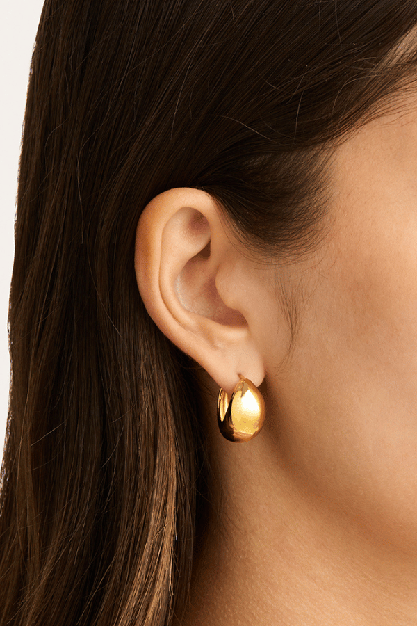 By Charlotte | 18k Gold Vermeil Sun Kissed Large Hoops | Girls With Gems