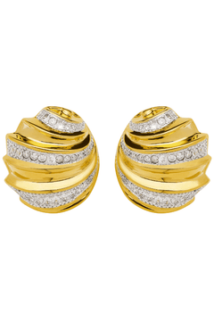 Elysia Earrings by Amber Sceats, viral gold earrings with sparkling cubic zirconia, handcrafted in Italy for bold and elegant statement wear.