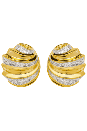 Elysia Earrings by Amber Sceats, viral gold earrings with sparkling cubic zirconia, handcrafted in Italy for bold and elegant statement wear.