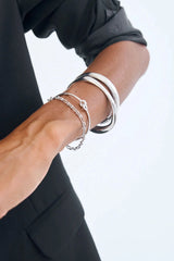 Cristabel Bangle by Avant Studio, an elegant 925 sterling silver oval bangle with minimalist 5mm band. Ideal for daily wear.