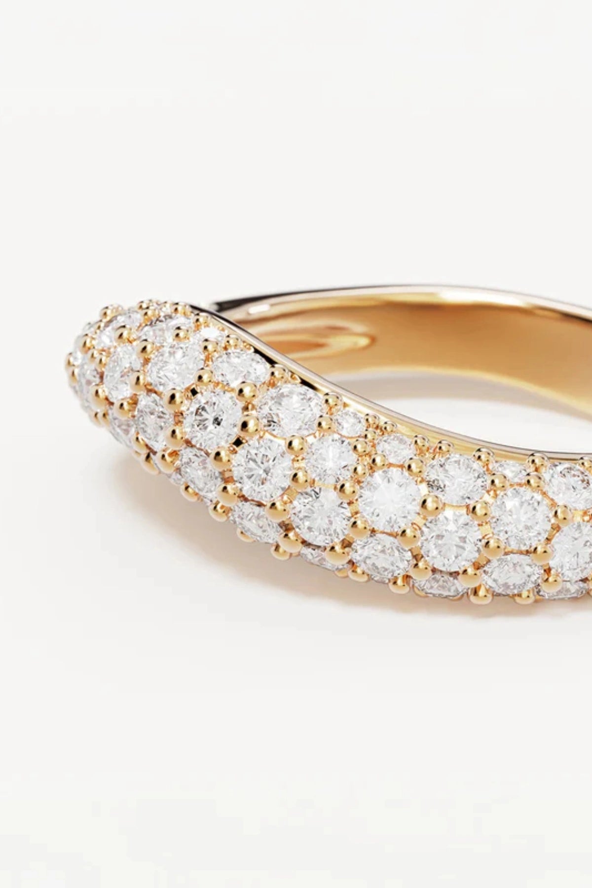 Crystal Wave Ring by By Charlotte — an 18k gold vermeil pavé ring with an undulating wave shape, perfect for elegant everyday styling.