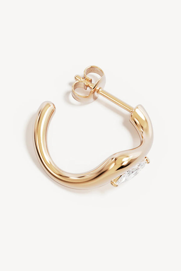 Crystal Wings Hoops by By Charlotte – 18k gold vermeil hoop earrings with marquise cubic zirconia stones.