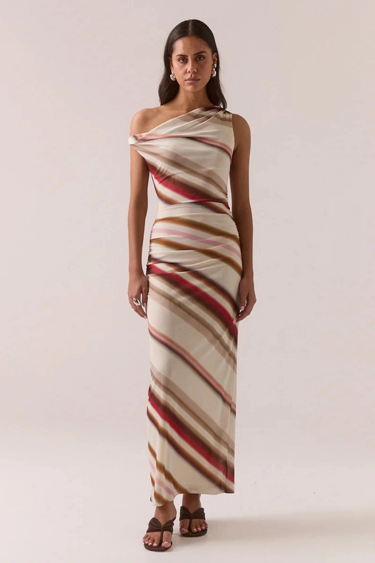 gathered mesh dress Cyrus Dress Latte — Mini Dresses