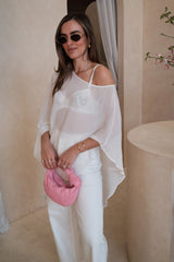 Riley Sheer Poncho White