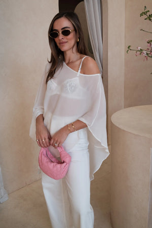 Riley Sheer Poncho White