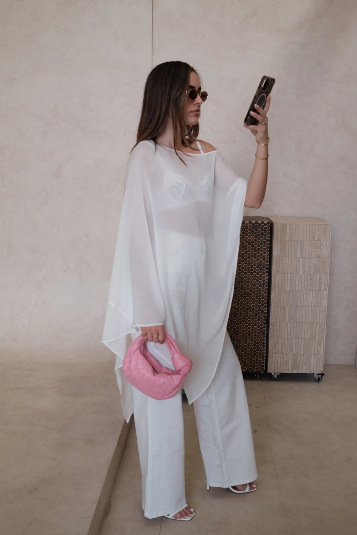 Riley Sheer Poncho White