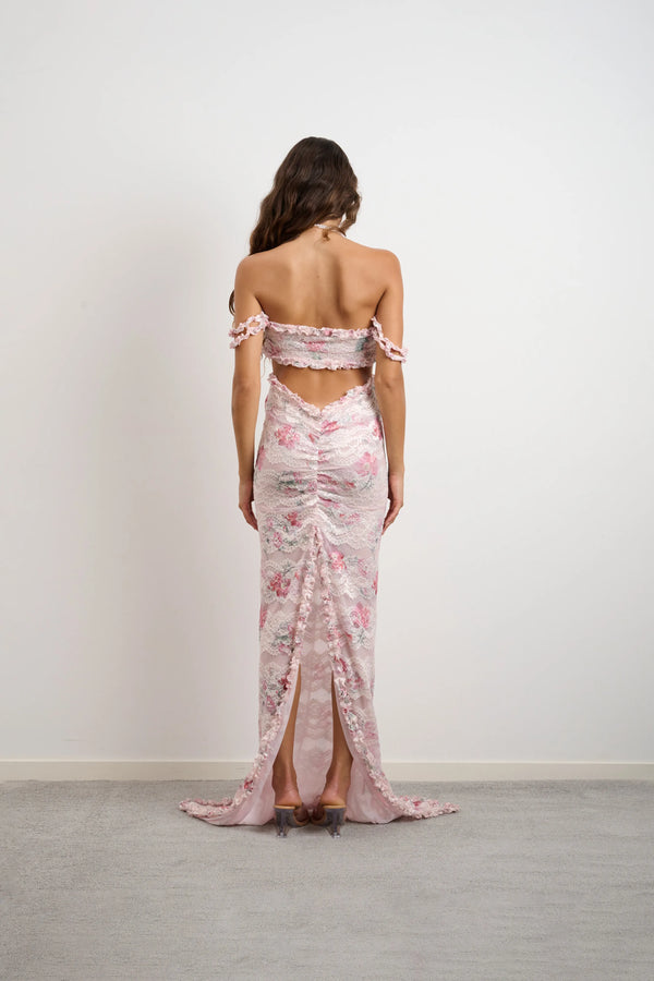Harper Dress Pink Floral Lace