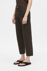 Daria Denim Jean by Camilla and Marc, a mid-rise cropped straight leg jean in espresso brown with classic five-pocket design.