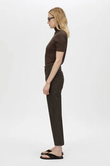 Daria Denim Jean by Camilla and Marc, a mid-rise cropped straight leg jean in espresso brown with classic five-pocket design.