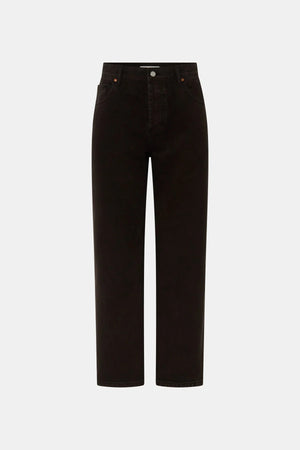 Daria Denim Jean by Camilla and Marc, a mid-rise cropped straight leg jean in espresso brown with classic five-pocket design.