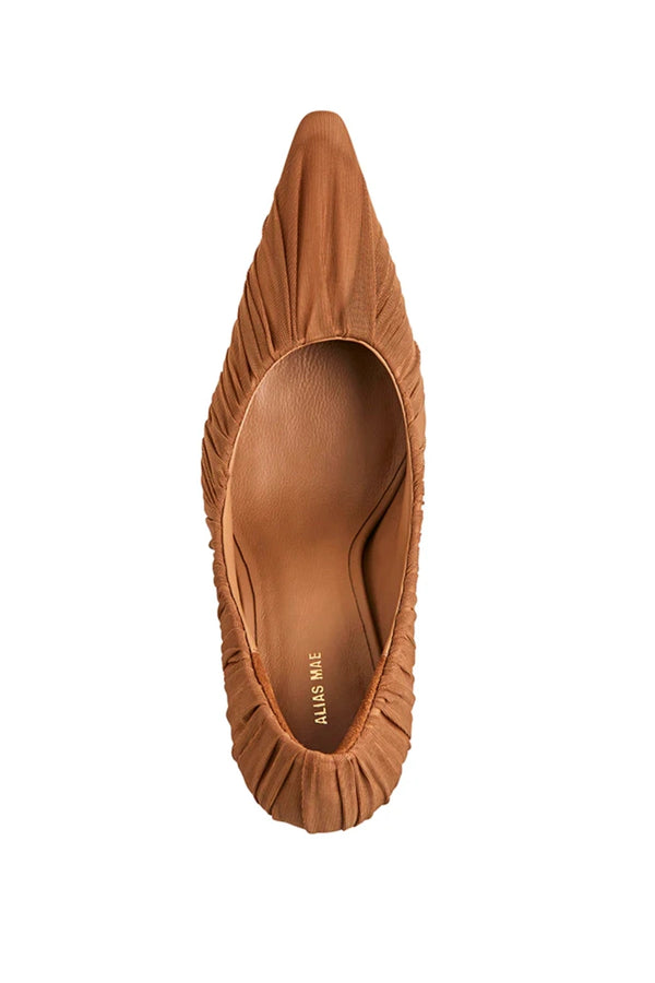 Dea Mocha Mesh by Alias Mae, mesh-covered leather heel with pointed toe and 11cm height, a trendy piece perfect for weddings or statement events.