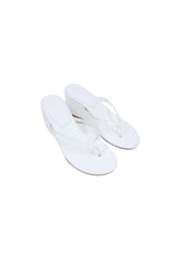 Deanna Clear Thong Wedge White Clear by Sneaky Link – a clear strap wedge with cushioned base. Perfect for easy summer styling.