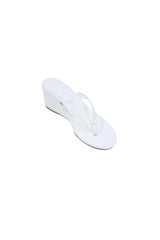 Deanna Clear Thong Wedge White Clear by Sneaky Link – a clear strap wedge with cushioned base. Perfect for easy summer styling.