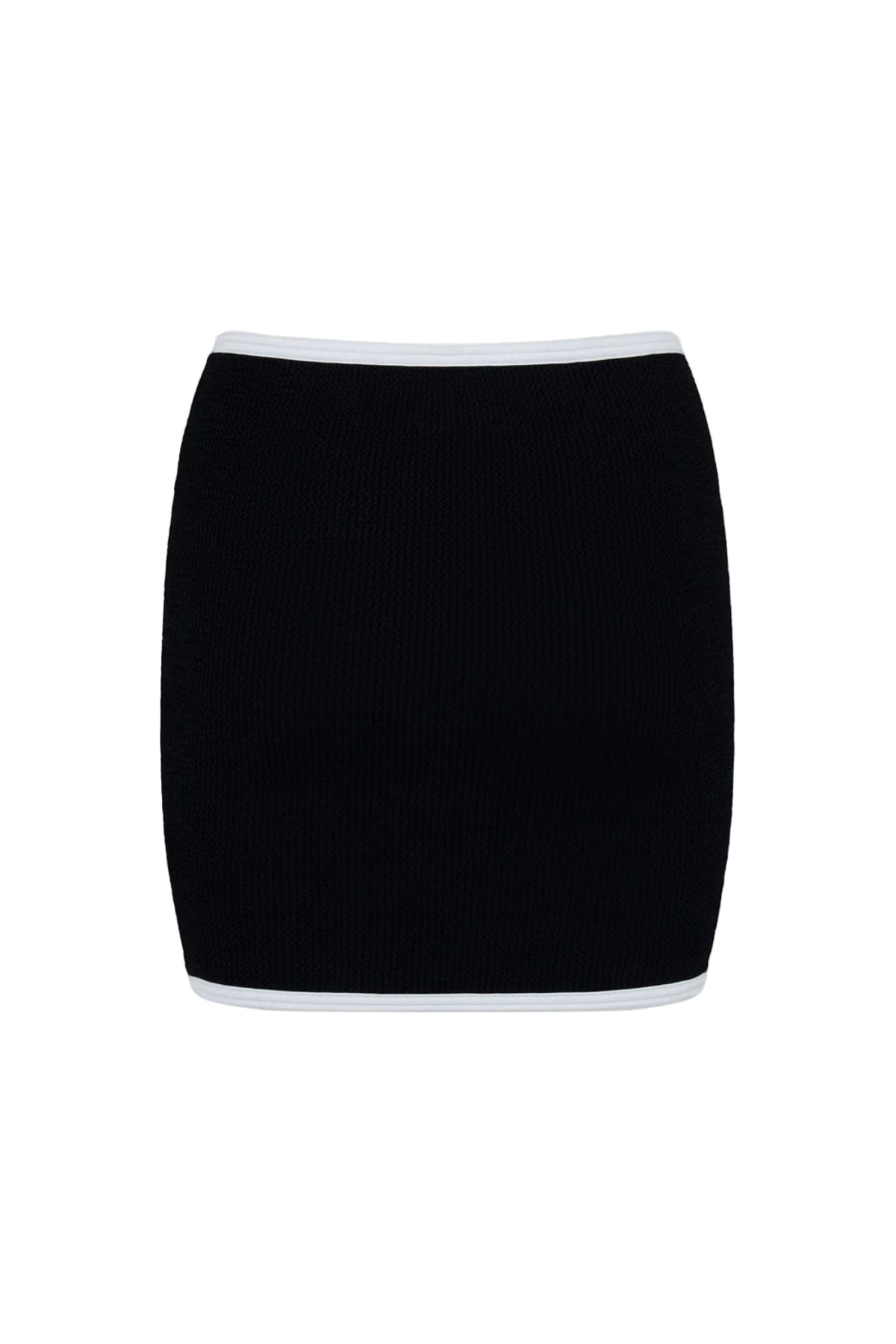 Devyn Swimskirt by Hunza G, versatile crinkle design that flatters as a mini swim skirt or tube top. Ideal for sunny seaside adventures.