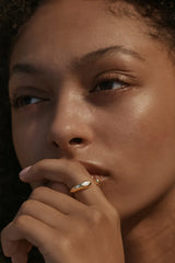 Dewdrop Ring by By Charlotte, gold vermeil open band with marquise and pear-cut cubic zirconias, a trendy piece perfect for layering or meaningful gifting.