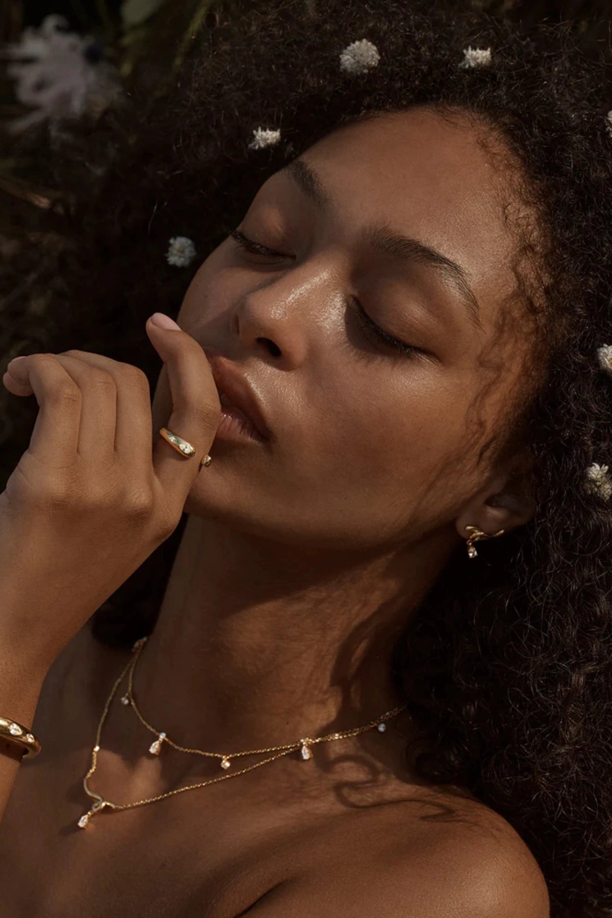 Dewdrop Ring by By Charlotte, gold vermeil open band with marquise and pear-cut cubic zirconias, a trendy piece perfect for layering or meaningful gifting.