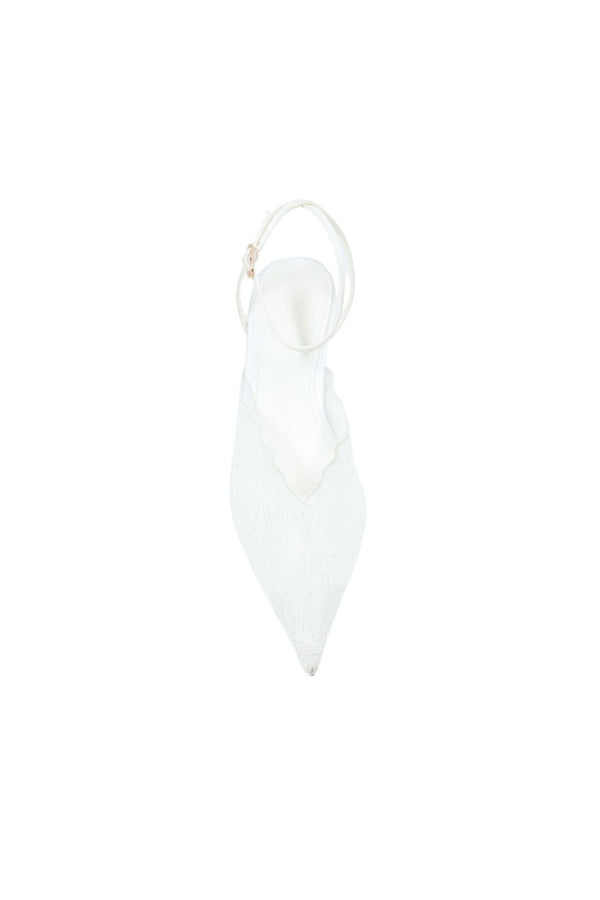 Diana Lace Heel White by Sneaky Link – lace heels with breathable lining and sleek shape. Perfect for party styling.