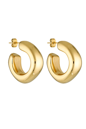 Dina Hoops in Gold by Porter Jewellery, gold vermeil hoops with classic shape. Perfect for everyday wear or elevated styling.