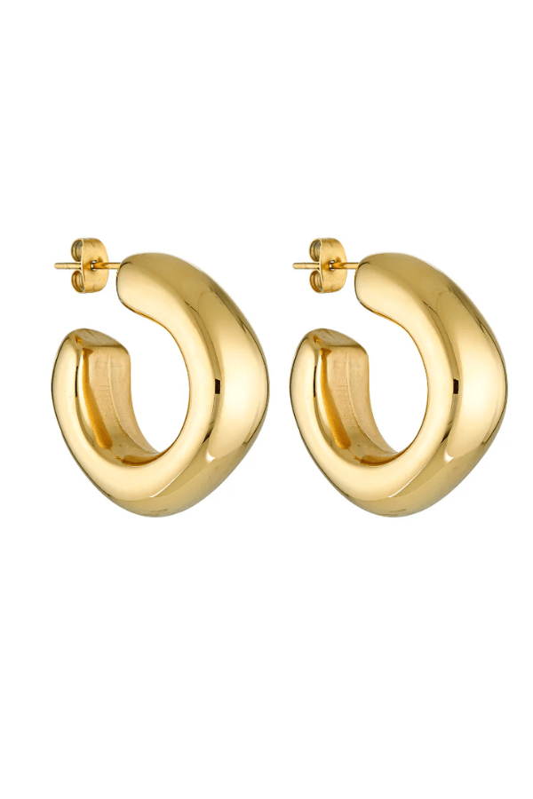Dina Hoops in Gold by Porter Jewellery, gold vermeil hoops with classic shape. Perfect for everyday wear or elevated styling.