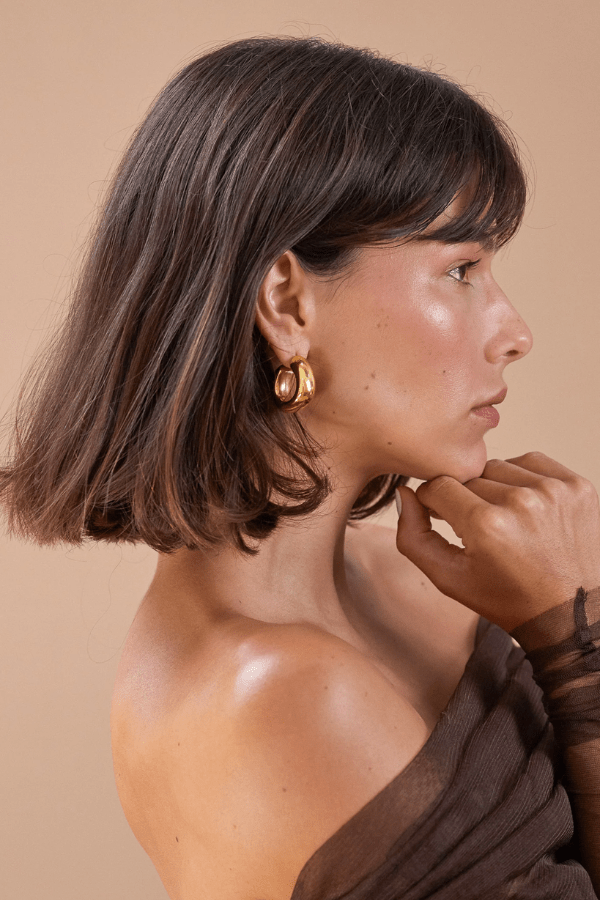Dina Hoops in Gold by Porter Jewellery, gold vermeil hoops with classic shape. Perfect for everyday wear or elevated styling.