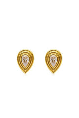 Dune Earrings by Amber Sceats - gold earrings with teardrop crystals and polished frame, designed for elegant everyday styling.