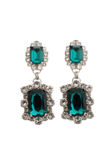 Dynasty Angelina Emerald Earrings by House of Emmanuele, crystal earrings in emerald tones. Perfect for events or statement styling.