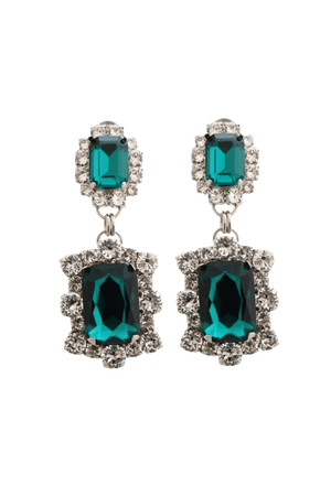 Dynasty Angelina Emerald Earrings by House of Emmanuele, crystal earrings in emerald tones. Perfect for events or statement styling.