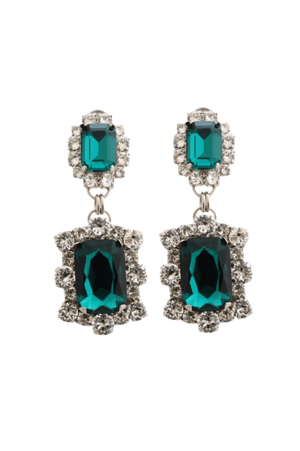 Dynasty Angelina Emerald Earrings by House of Emmanuele, crystal earrings in emerald tones. Perfect for events or statement styling.