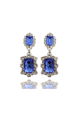 Dynasty Angelina Sapphire Earrings by House of Emmanuele, crystal earrings in sapphire tones. Perfect for events or statement styling.