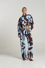 Easy Jean Mirage by Summi Summi – high rise straight leg denim jeans with exclusive abstract Mirage print.