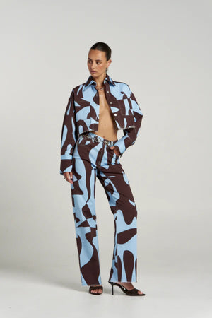 Easy Jean Mirage by Summi Summi – high rise straight leg denim jeans with exclusive abstract Mirage print.