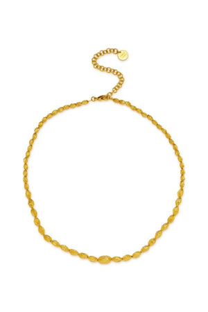 Edan Necklace by Amber Sceats - gold necklace with rippled beads and polished finish, designed for elevated everyday styling.