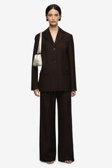 Eddie Blazer Dark Chocolate by Bec + Bridge, tailored twill blazer, perfect for polished work or evening looks