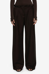 Eddie Pant Dark Chocolate by Bec + Bridge, tailored wide leg trousers, perfect for elevated work or evening wear