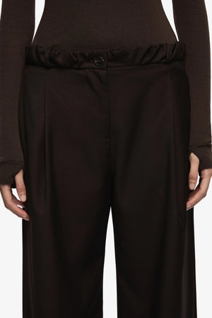 Eddie Pant Dark Chocolate by Bec + Bridge, tailored wide leg trousers, perfect for elevated work or evening wear