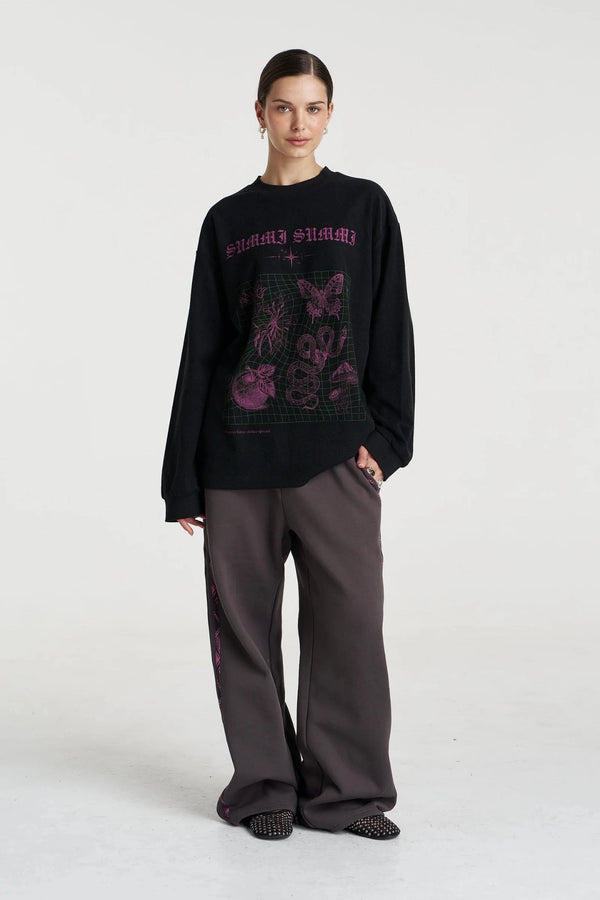Eden Trackpant Shadow by Summi Summi – relaxed brushed fleece trackpants for elevated everyday comfort.