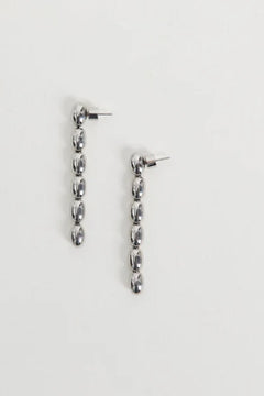 Edith Earrings in Silver by Heaven Mayhem – gold twisted-bead drop earrings with sculptural movement and shine, perfect for refined everyday styling.