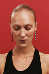 Edith Earrings in Silver by Heaven Mayhem – gold twisted-bead drop earrings with sculptural movement and shine, perfect for refined everyday styling.