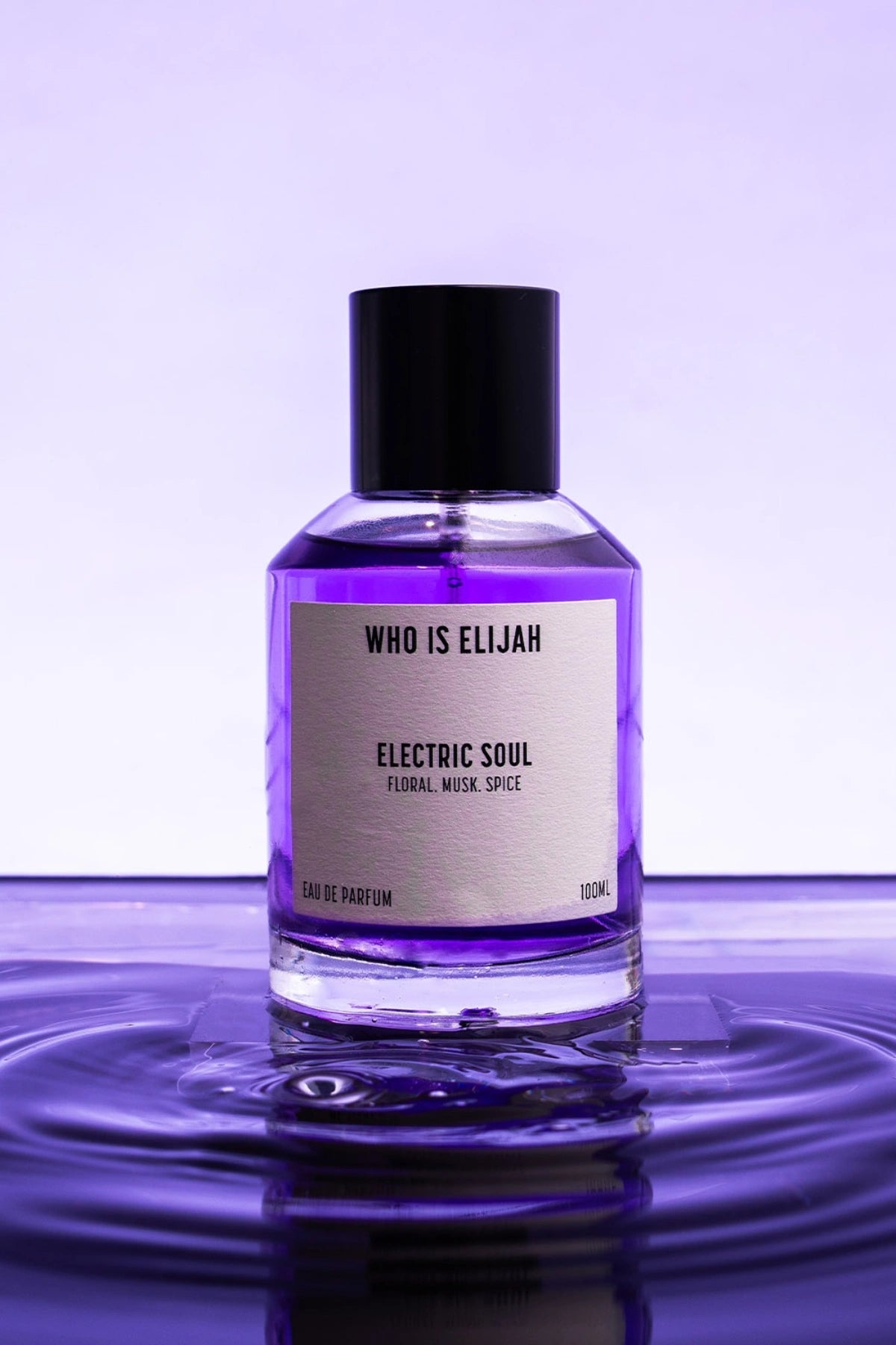 Electric Soul by Who Is Elijah, a seductive floral, musk, spice fragrance with notes of pink pepper, pear, jasmine, rose, amber, vanilla, and sandalwood, bold, daring, unforgettable.