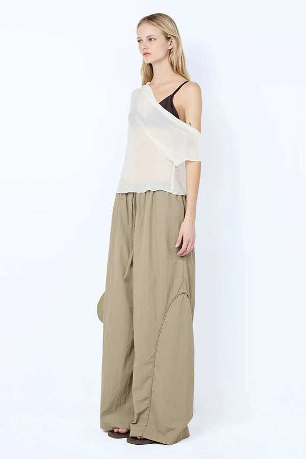 Eloise Layered Cowl Top by Bec + Bridge, a sheer georgette top with draped off-shoulder fit. Perfect for layering or summer styling.