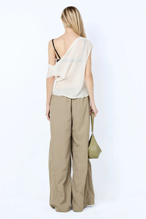 Eloise Layered Cowl Top by Bec + Bridge, a sheer georgette top with draped off-shoulder fit. Perfect for layering or summer styling.