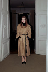 Ember Trench Coat by Camilla and Marc, an oversized camel trench with contrast undercollar, waist belt and refined tailoring details.