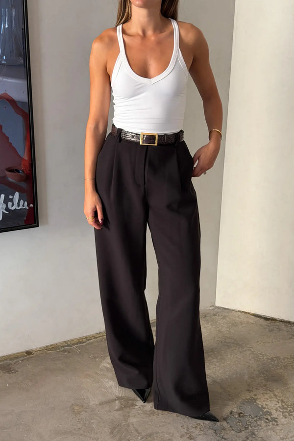 Emery Suit Pant Black by Sneaky Link – tailored pants with slight stretch and structured fit. Perfect for polished everyday styling.
