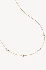 Endless Skies Choker by By Charlotte – 18k gold vermeil choker with blue and green gemstone cluster on adjustable fine chain.