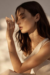 Endless Skies Choker by By Charlotte – 18k gold vermeil choker with blue and green gemstone cluster on adjustable fine chain.