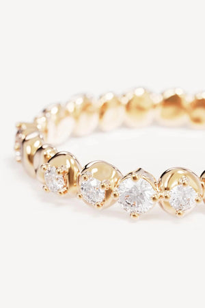 Endless Summer Ring by By Charlotte – 18k gold vermeil stacking ring with sparkling cubic zirconias and polished finish.